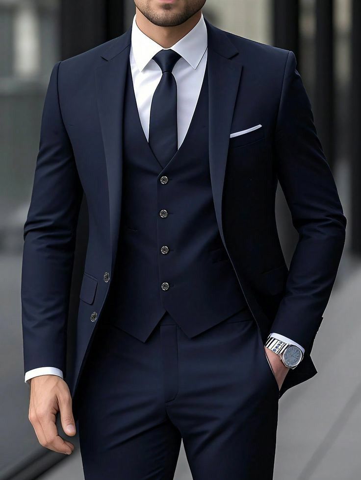 Mens Blue Wool Rich Tropical Classic